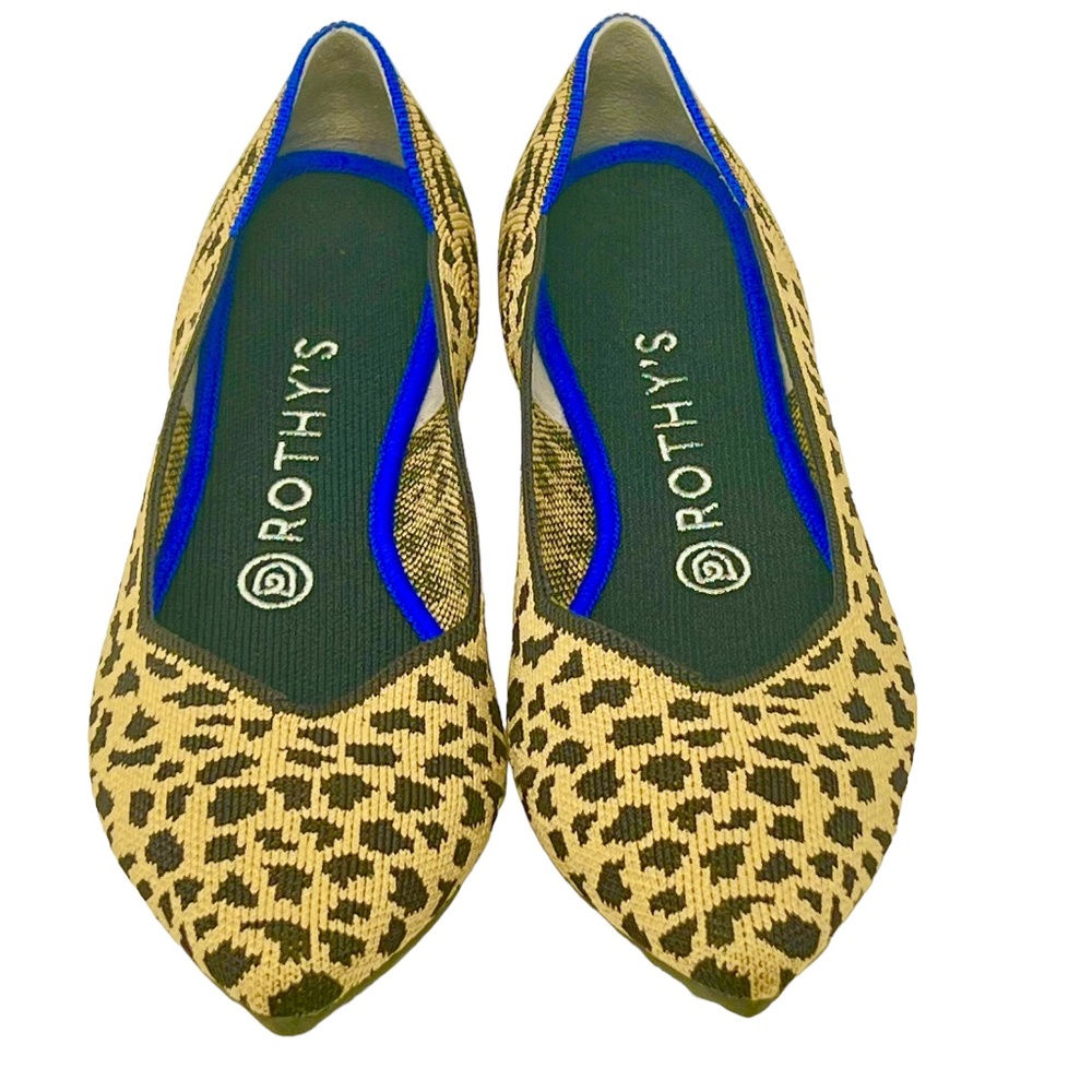 Rothy's women's Retired "The Point" Animal Print Flats size 8 - Picture 3 of 12